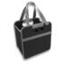 6 bottle wine tote in black with handle grips