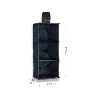 Marine Blue Hanging Organizer with dimensions