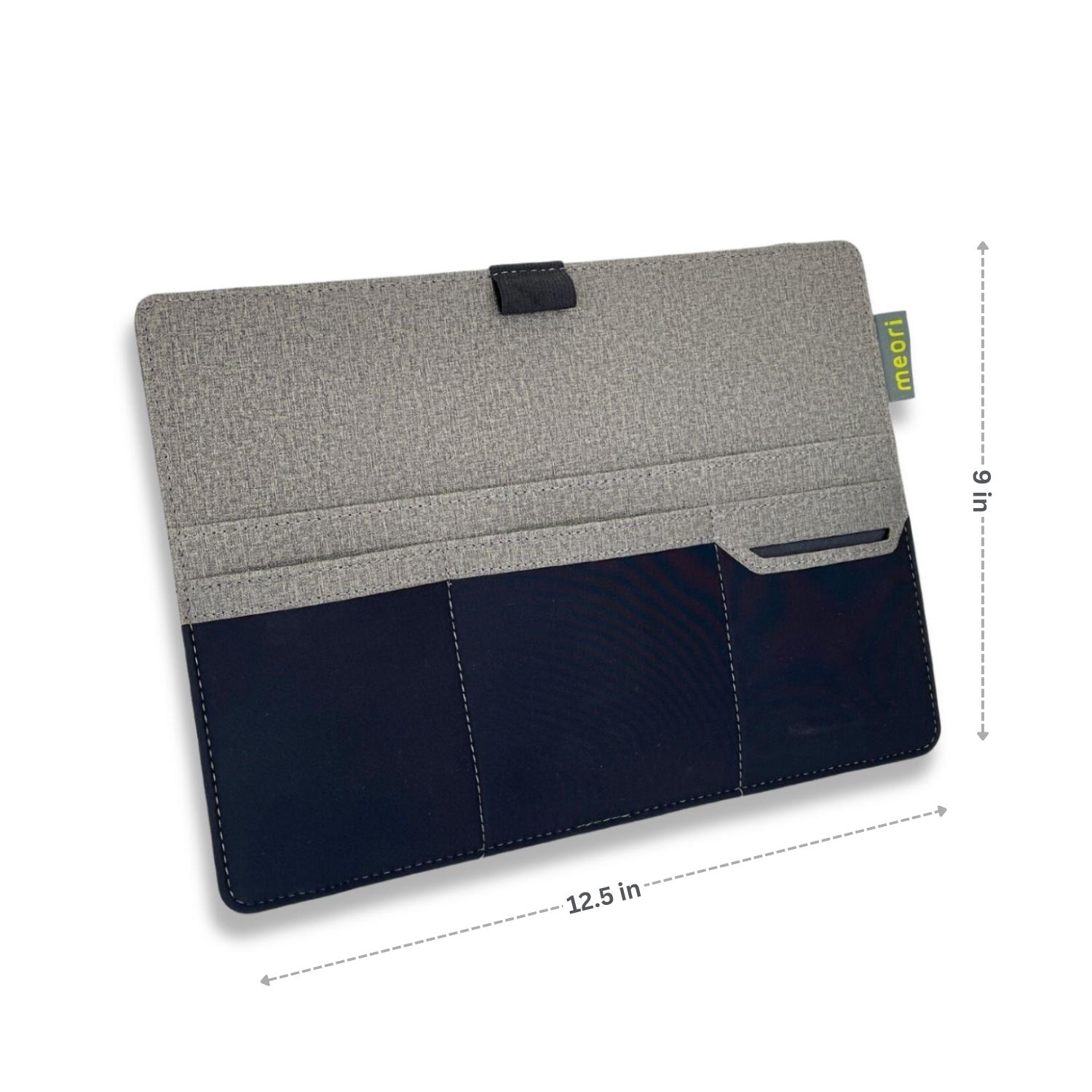 Grey Desktop Organizer with dimensions