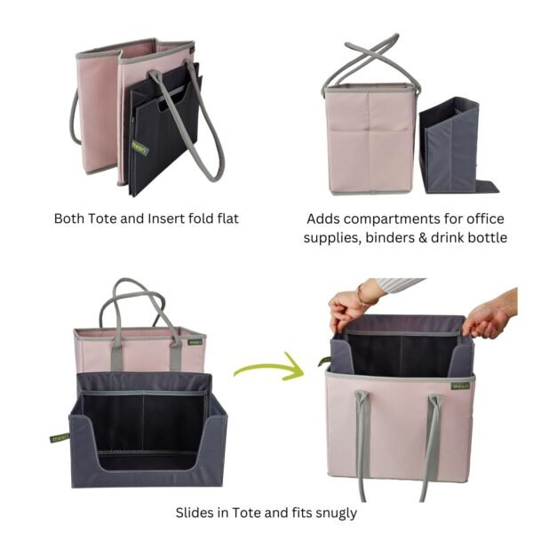 Grey Insert Organizer For Handbags