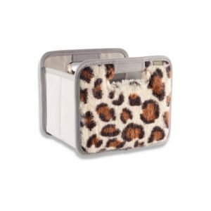 Mini Storage Cube in leopard print material