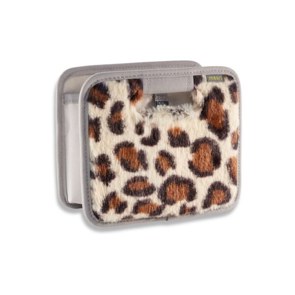 Sand-colored Collapsible Desk Organizer with Leopard Print