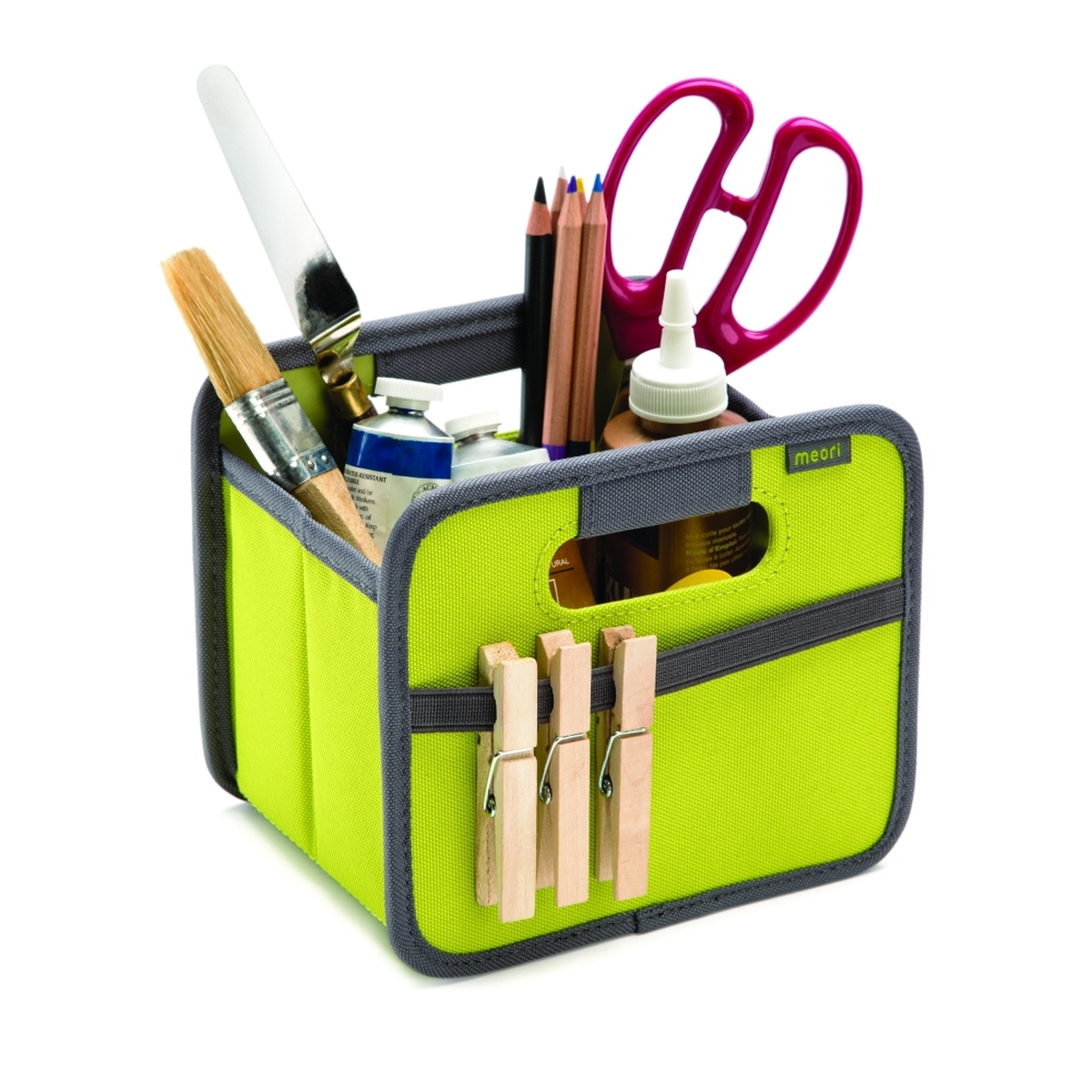 A100085-07-meori-Mini-Foldable-Box-Spring-Green-LST Green Mini Storage Box with art supplies