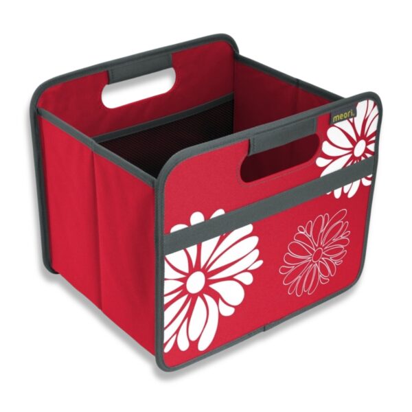 Red Small Collapsible Storage Box with Flowers Print