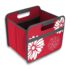 Red Small Collapsible Storage Box with Flowers Print