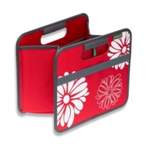 Red Small Collapsible Storage Box with Flowers Print