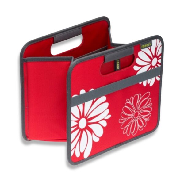Red Small Collapsible Storage Box with Flowers Print