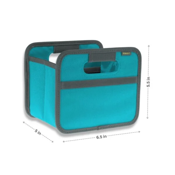 Azure Blue Mini Storage Box with dimensions