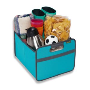 Azure Blue Rectangular Storage Basket with various picknic items