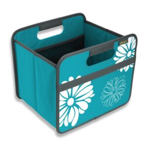 A100205-01-meori-Small-Foldable-Box-Azure-Blue-Flowers-MAIN Azure Blue Small Collapsible Storage Box with Flowers Print