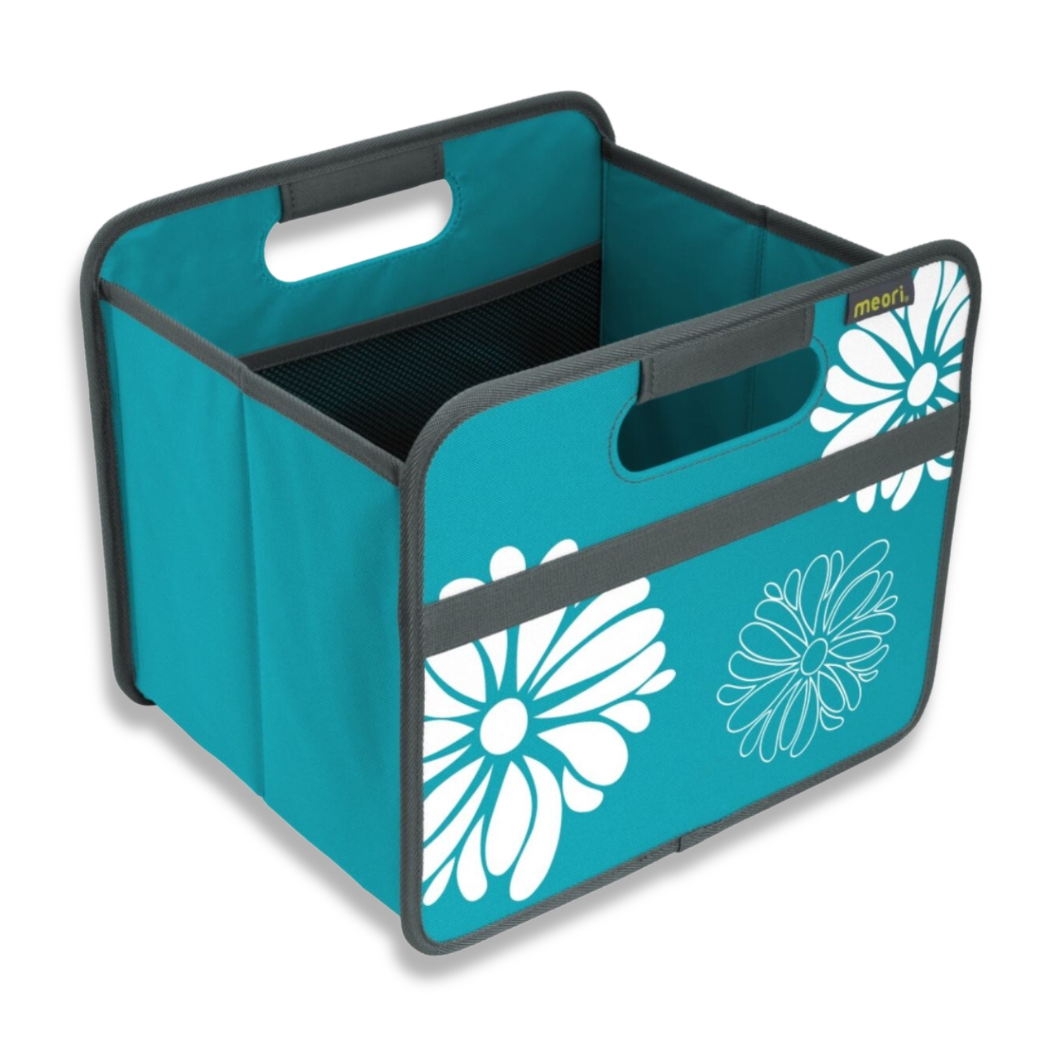 A100205-01-meori-Small-Foldable-Box-Azure-Blue-Flowers-MAIN Azure Blue Small Collapsible Storage Box with Flowers Print