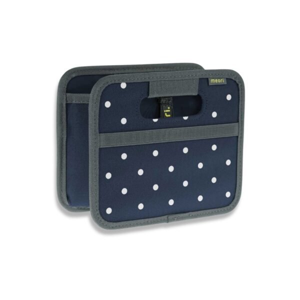 Marine Blue Small Storage Container with White Dots
