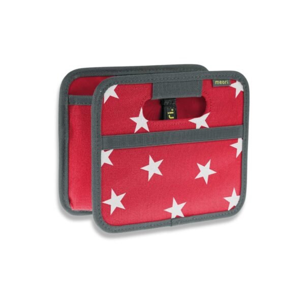 Red Collapsible Fabric Storage Cube with White Stars