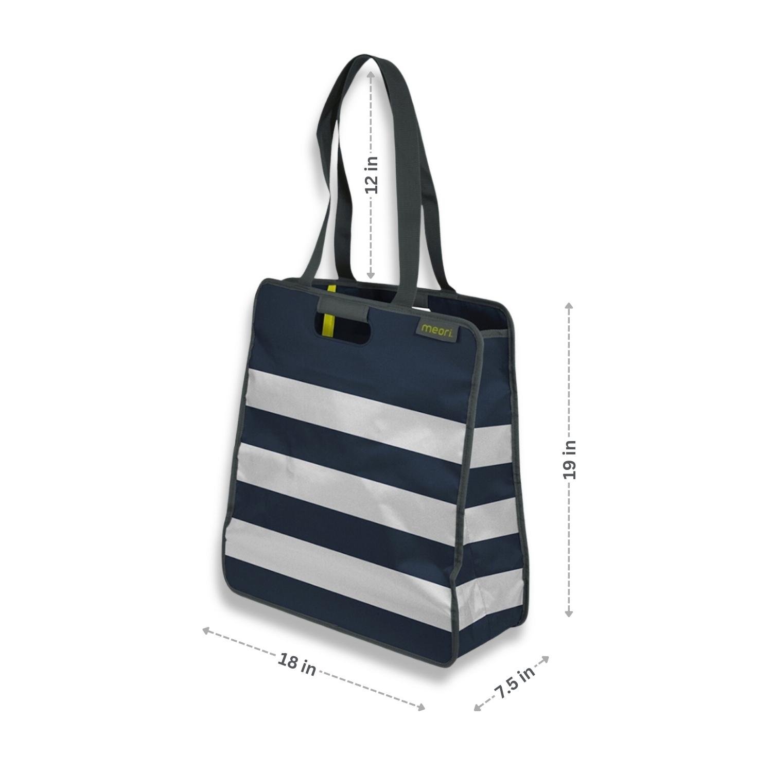 A100351-07-meori-Large-Utility-Tote-Marine-Blue-Stripes-DIM Marine Blue Large Large Utility Tote with White Stripes with dimensions
