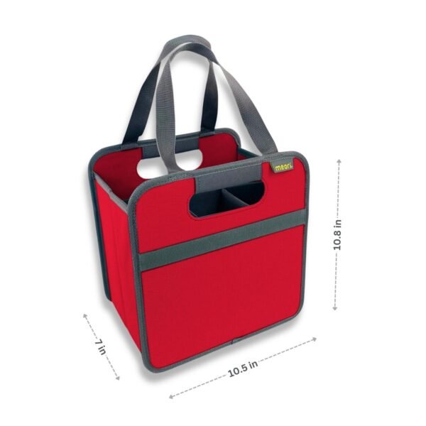 Red 6 Bottle Wine Tote with dimensions