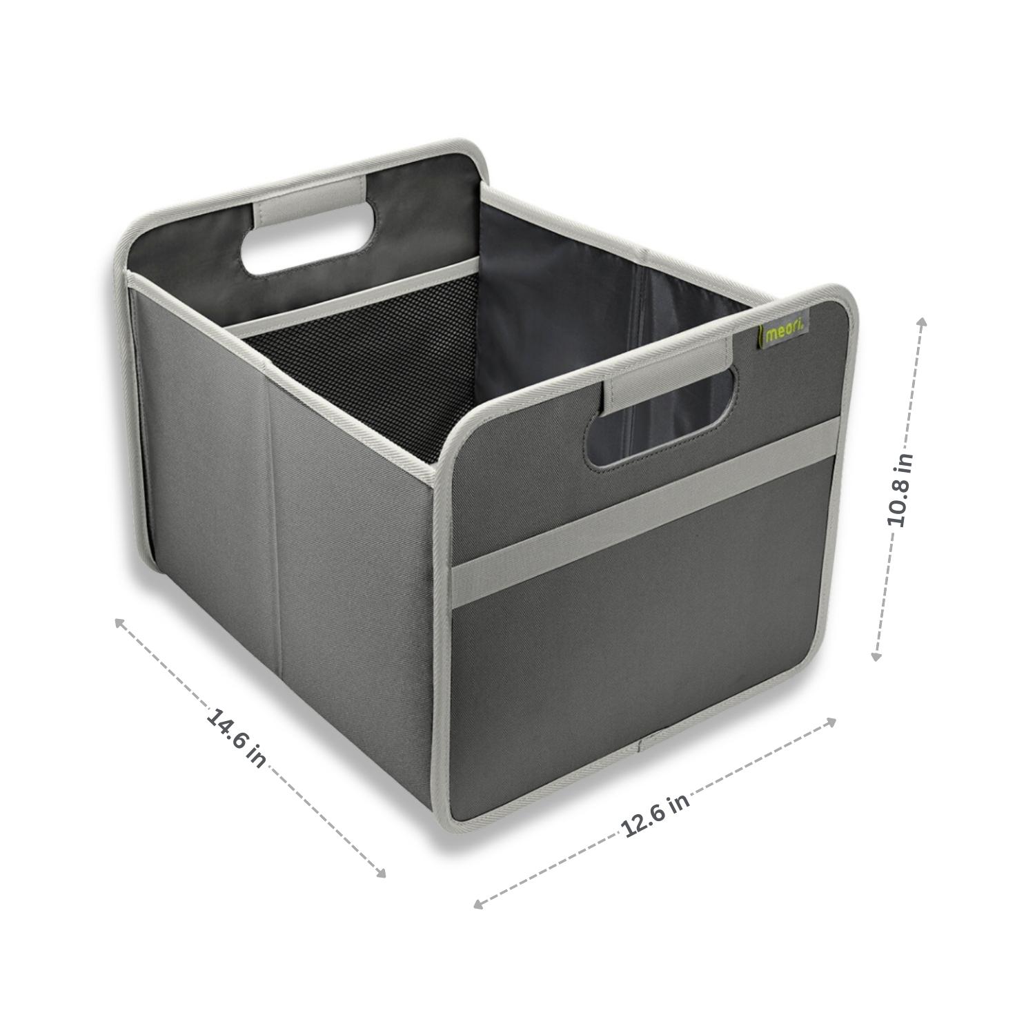 Grey Rectangular Storage Basket with dimensions