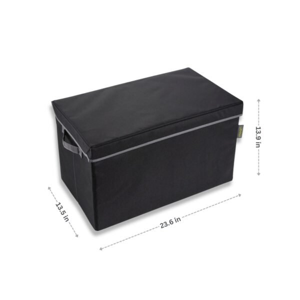 Black Large Storage Box With Lid with dimensions
