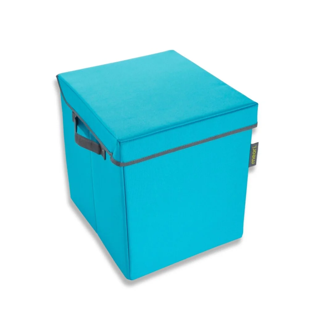Storage Box with lid Azure Blue small size