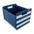 Marine Blue Rectangular Storage Basket with White Stripes