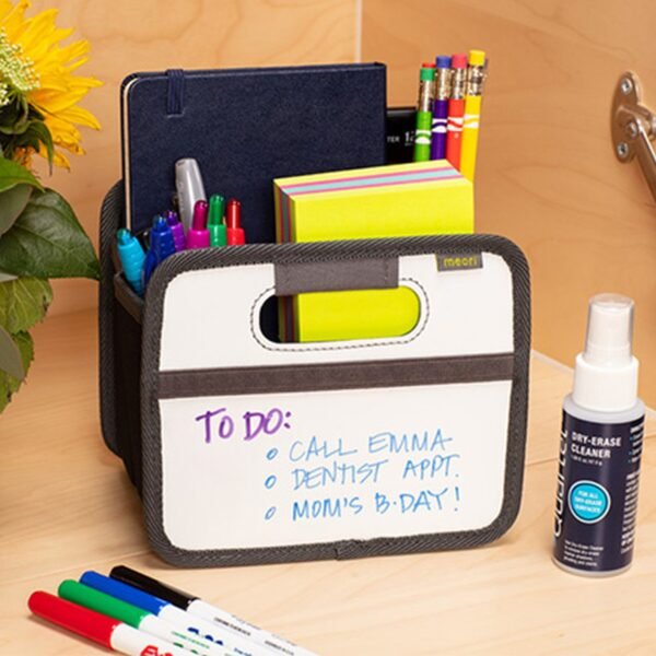 Mini Whiteboard with Office Supplies on Desk