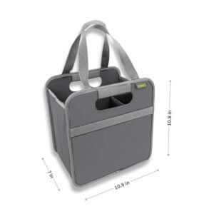 Grey 6 Bottle Wine Tote with dimensions
