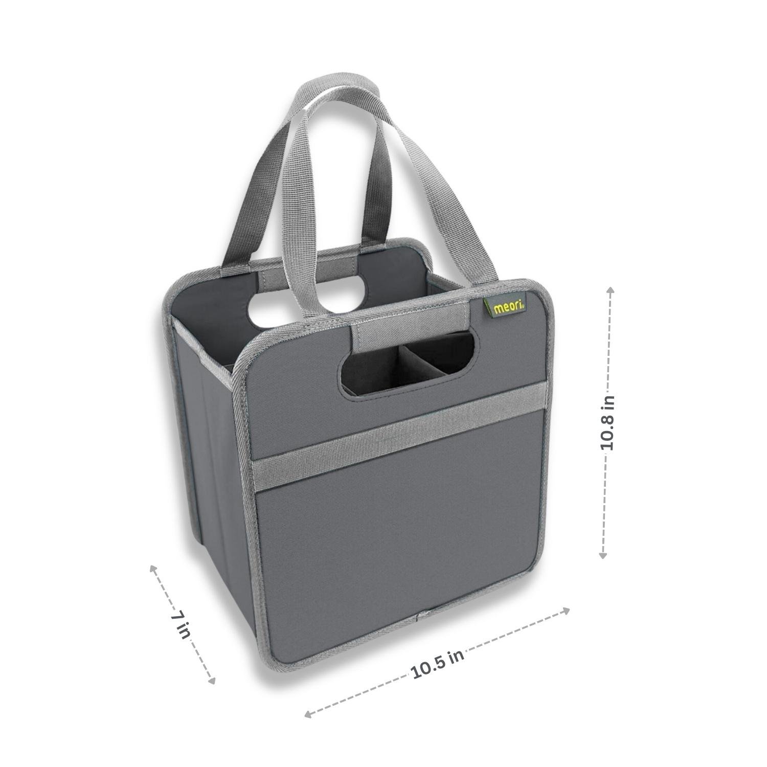 Grey 6 Bottle Wine Tote with dimensions