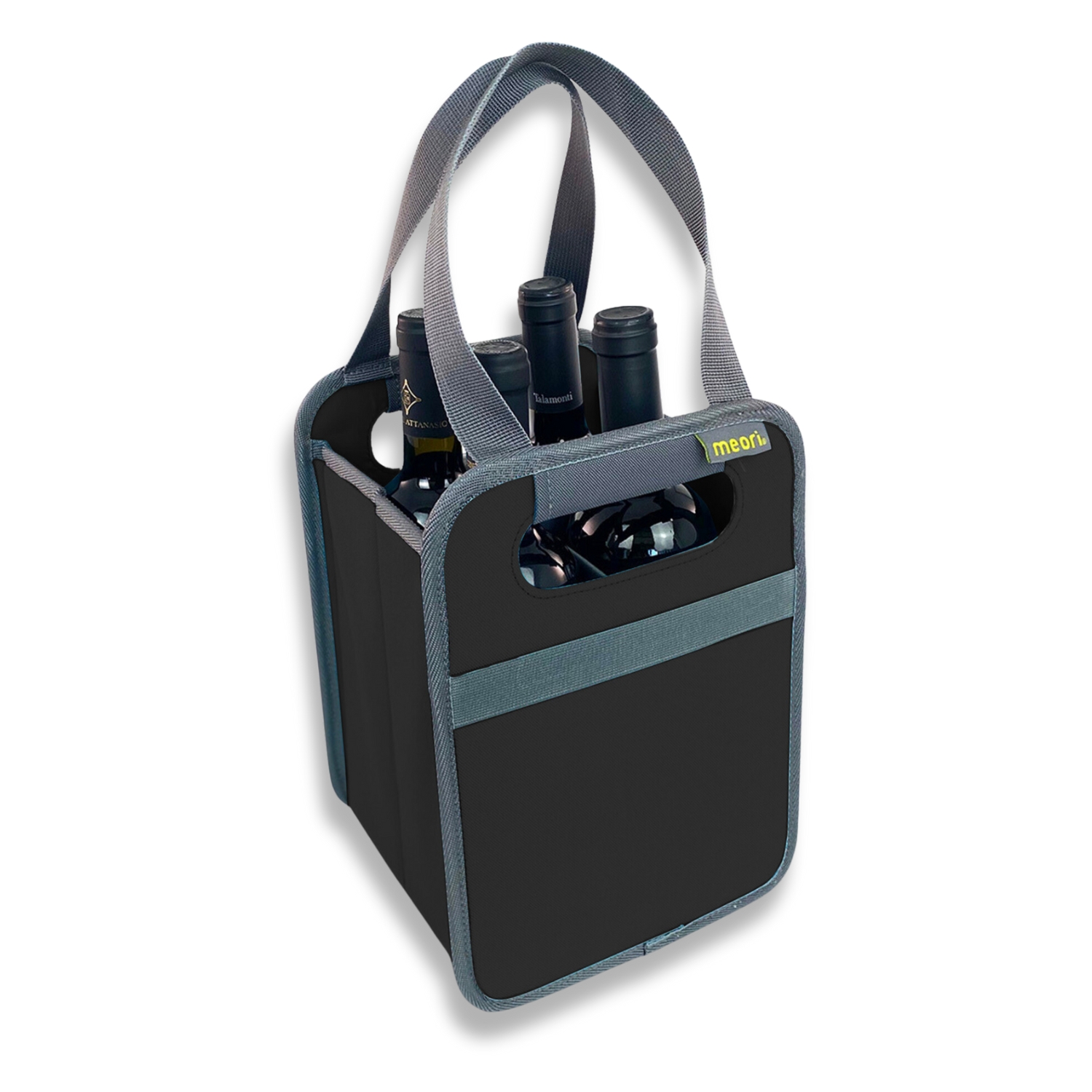 A100813-02-meori-4-Bottle-Wine-Tote-Lava-Black Black 4 Bottle Wine Bag