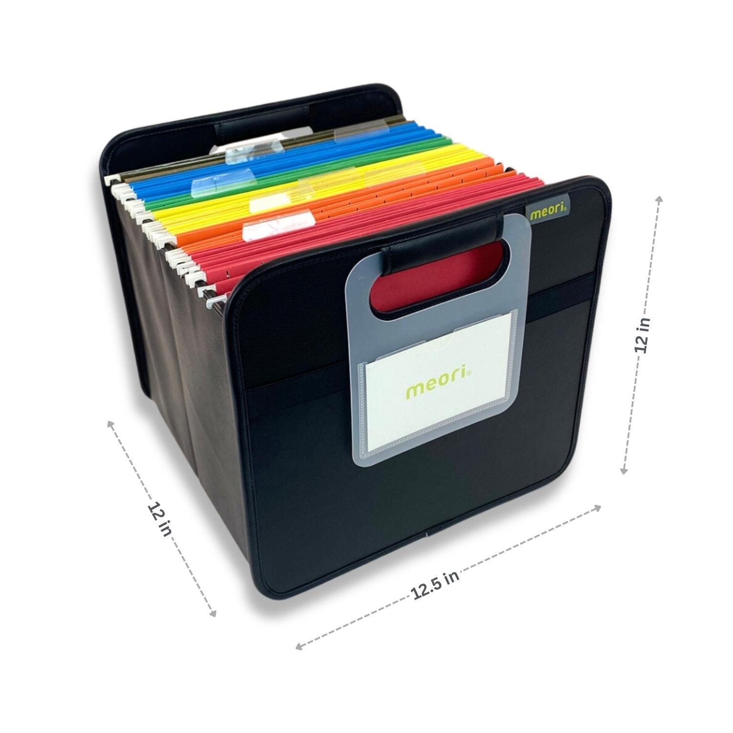 Black Hanging File Basket with dimensions