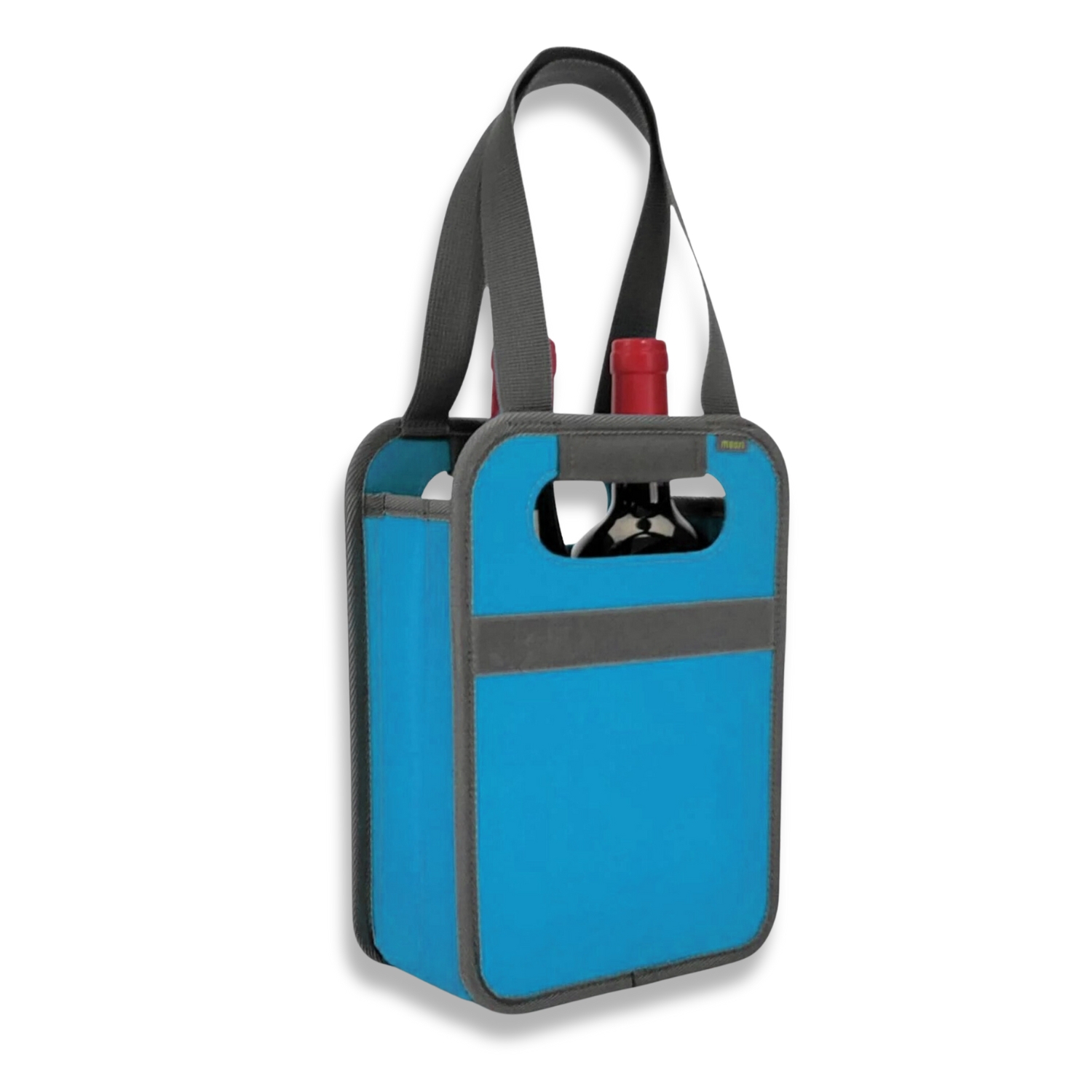 A100826-2-meori-2-Bottle-Wine-Tote-Azure-Blue Azure Blue 2 Bottle Wine Carrier Tote