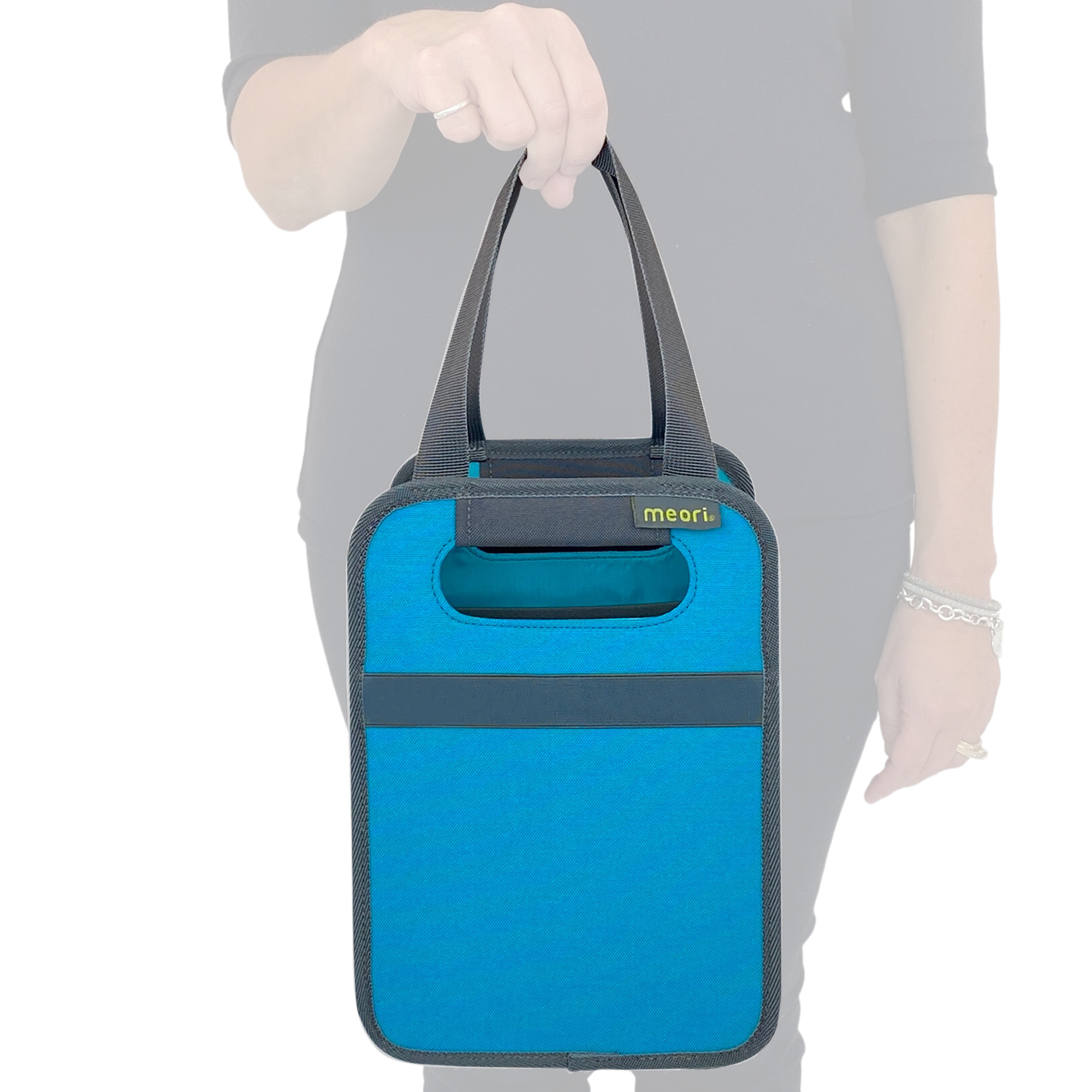 A100826-3-meori-2-Bottle-Wine-Tote-Azure-Blue-SIL Azure Blue 2 Bottle Wine Carrier Tote