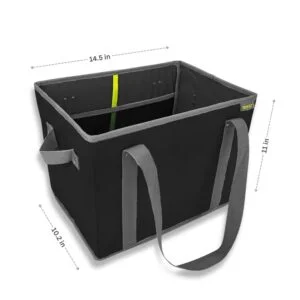 Black Collapsible Shopping Basket with dimensions