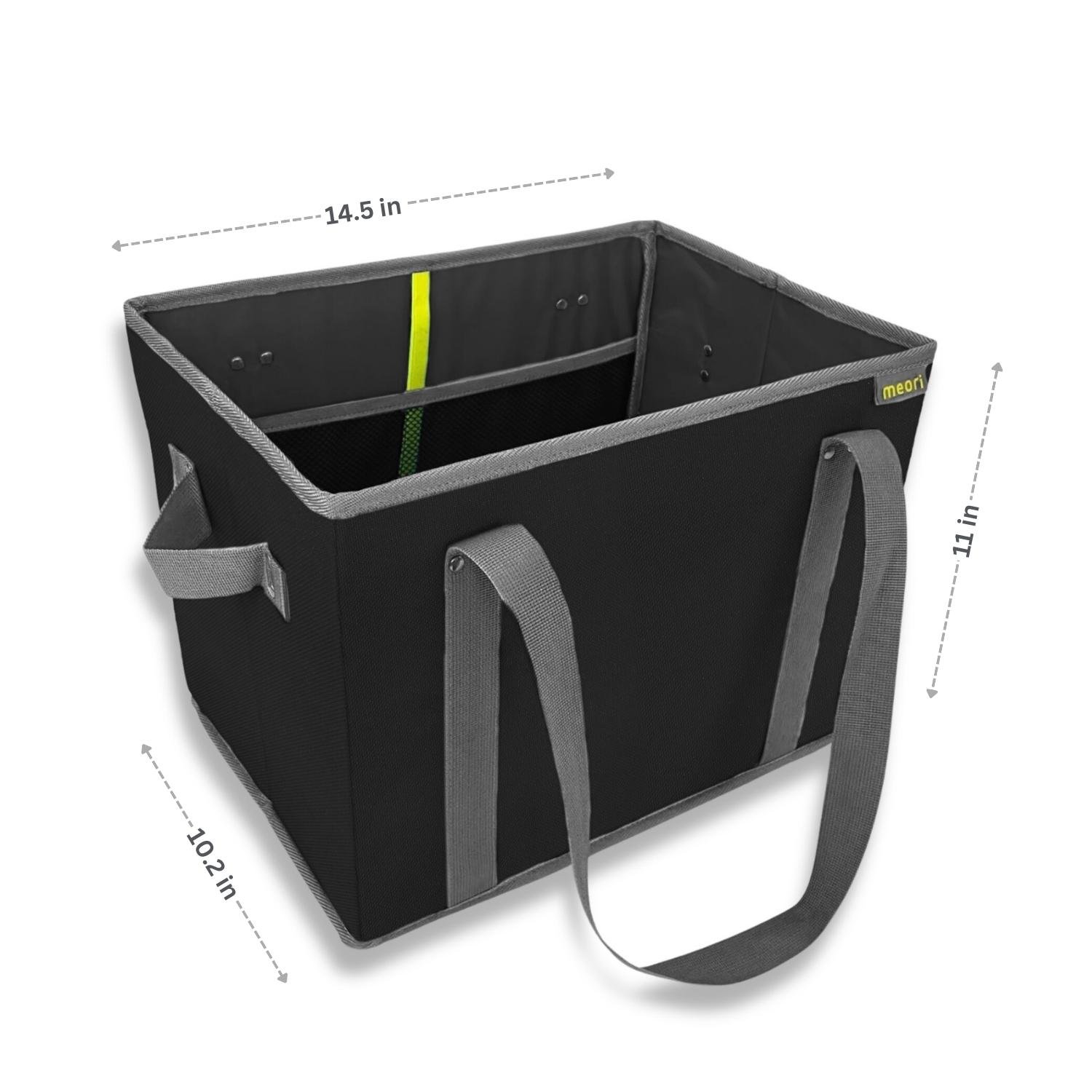 A100830-7-meori-Reusable-Grocery-Basket-Lava-Black-DIM Black Collapsible Shopping Basket with dimensions