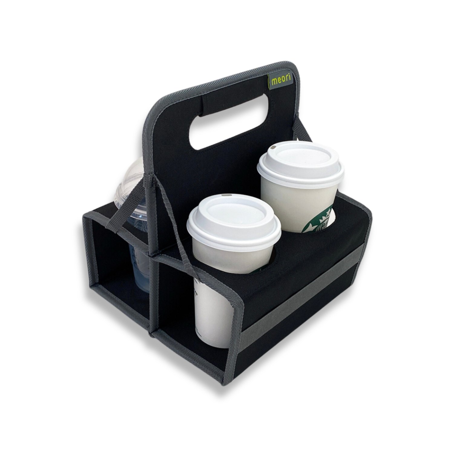 A100833-03-meori-Reusable-4-Cup-Carrier-Lava-Black Black 4 Drink Caddy