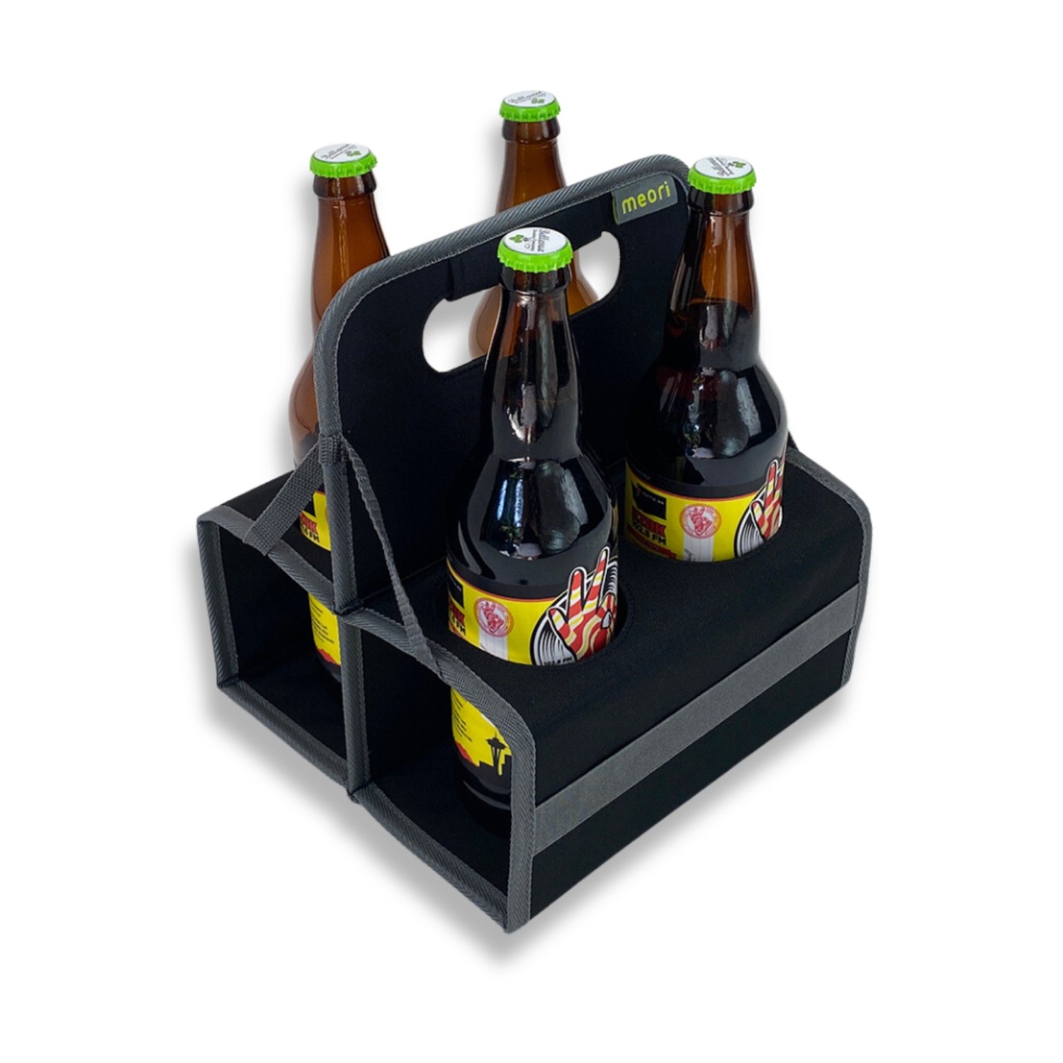 A100833-05-meori-Reusable-4-Cup-Carrier-Lava-Black Black 4 Drink Caddy