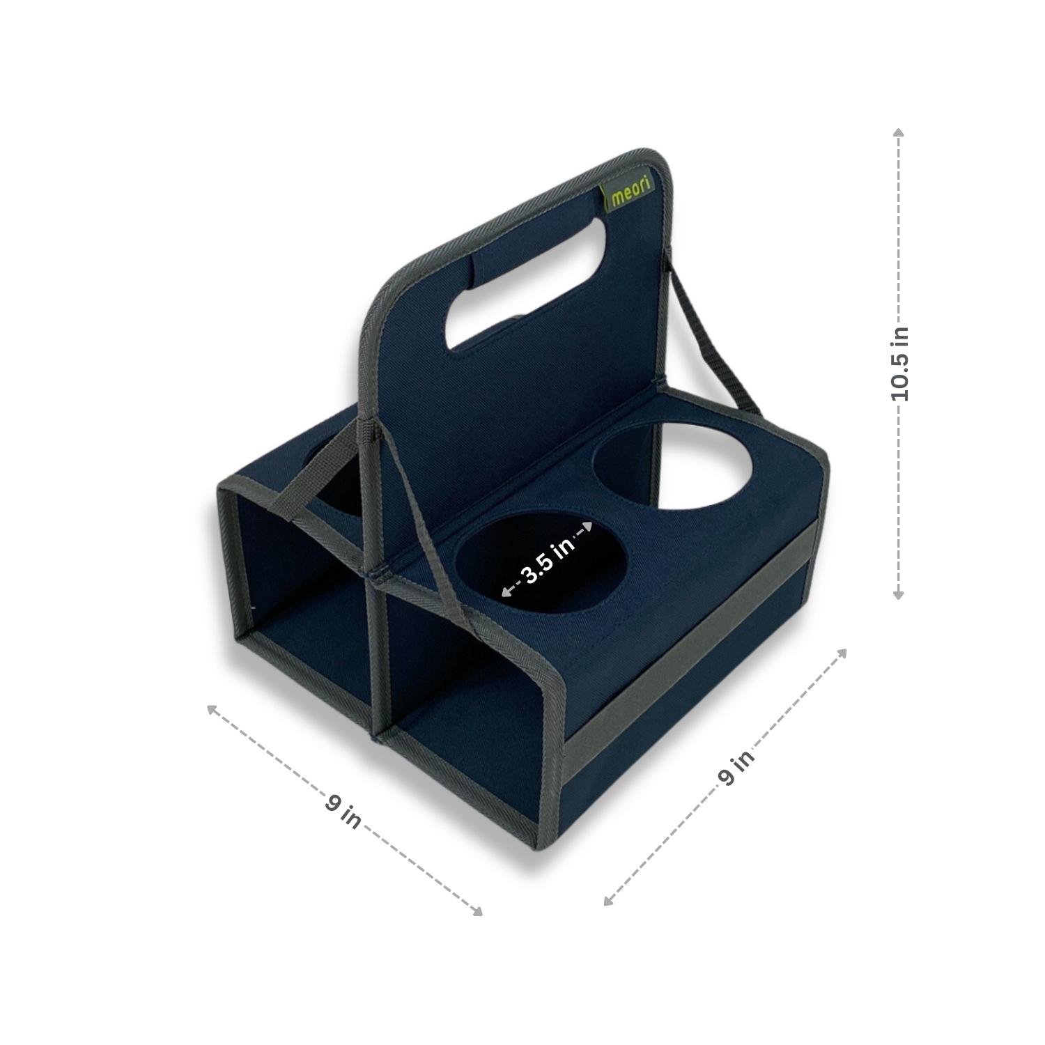 A100834-5-meori-Reusable-4-Cup-Carrier-Marine-Blue-DIM Marine Blue 4 Drink Caddy with dimensions