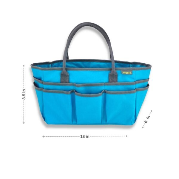 Azure Blue Craft Tote with dimensions