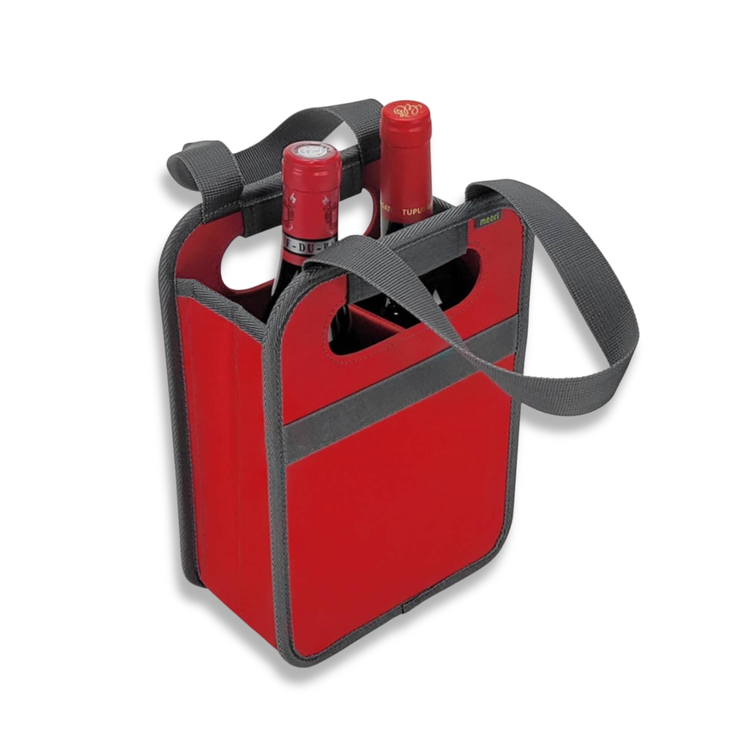 A100865-04-meori-2-Bottle-Wine-Tote-Hibiscus-Red Red 2 Bottle Wine Carrier Tote