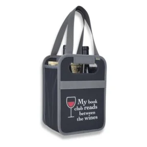 Wine and Book Tote Bag