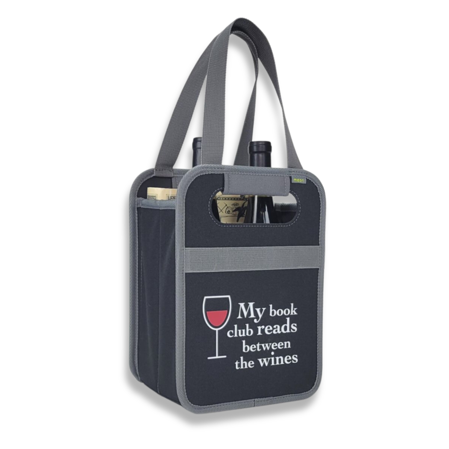 A100873-01-meori-Book-Club-Wine-Tote-MAIN Black Book Tote Bag