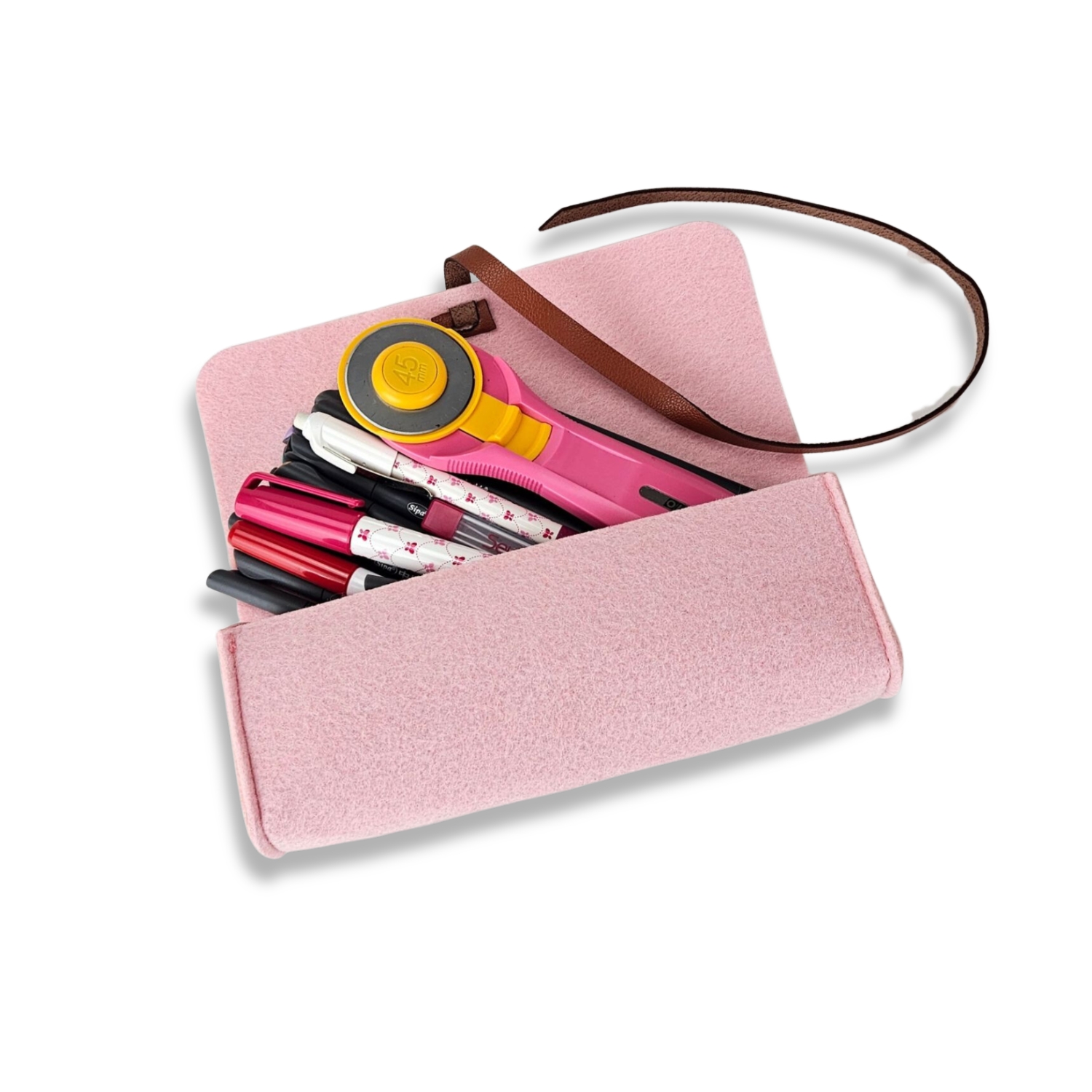 Rose-colored Pencil Case Pouch