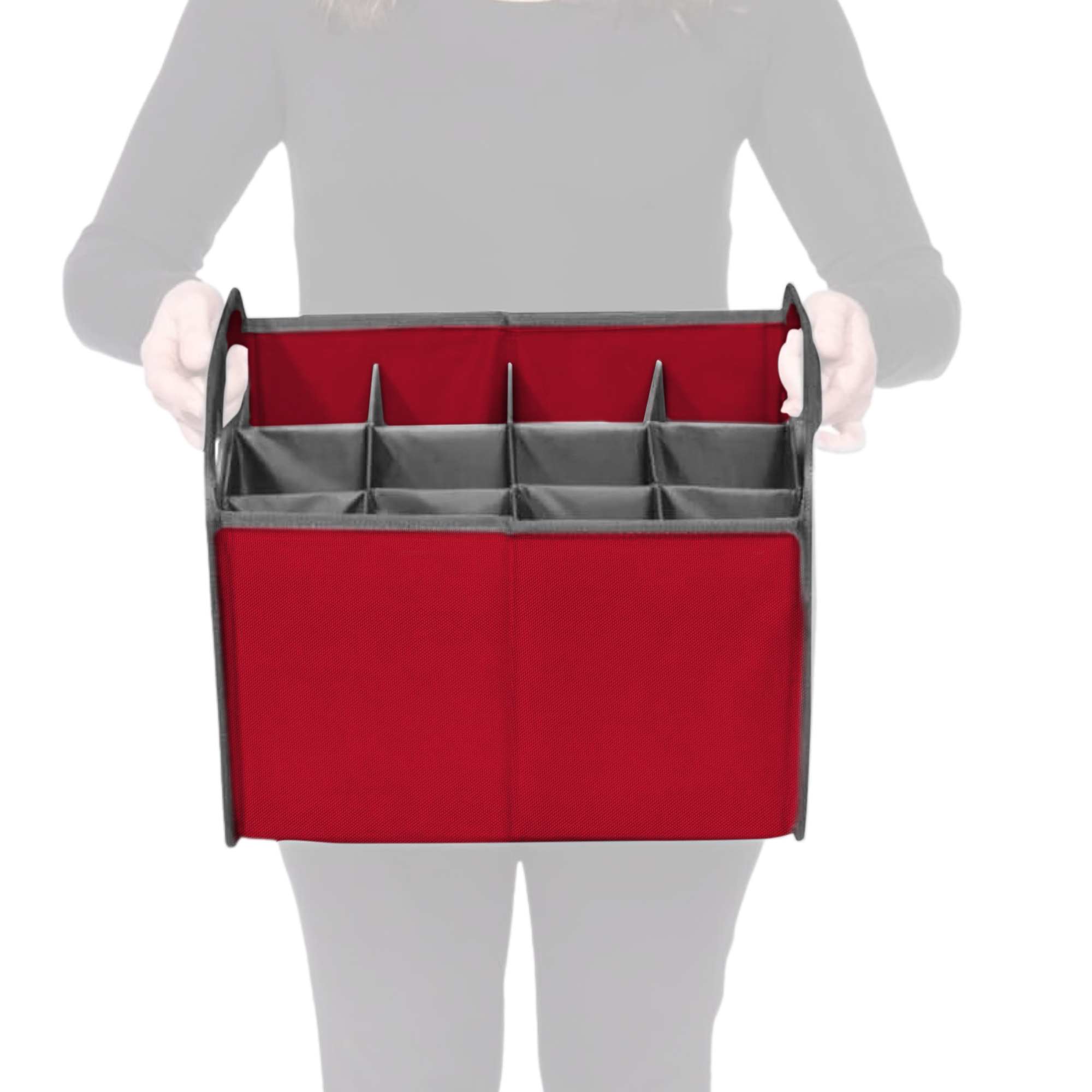 B100296-03-meori-12-Bottle-Wine-Carrier-Hibiscus-Red-SIL Red 12 Bottle Wine Carry Bag