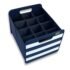 Marine Blue 12 Bottle Wine Carry Bag with White Stripes